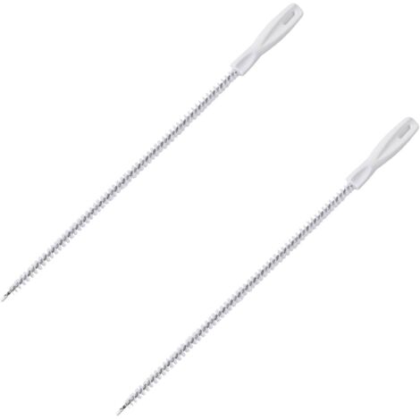 Lote de 2 cepillos desatascadores flexibles para tuberías de baño, cocina, eliminar pelos largos, 45 cm