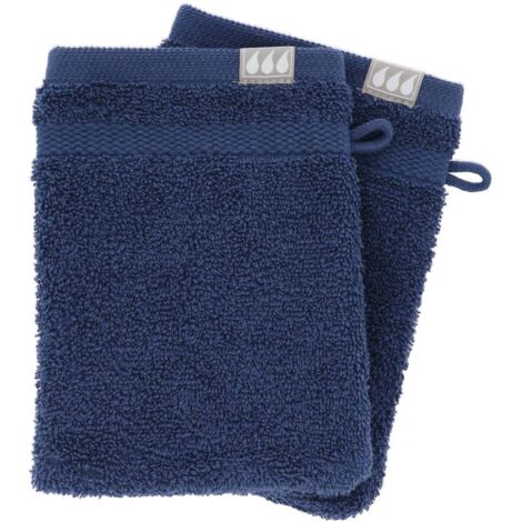 Lote de 2 franelas 15x21 cm 100% algodón - azul marino - Tendance