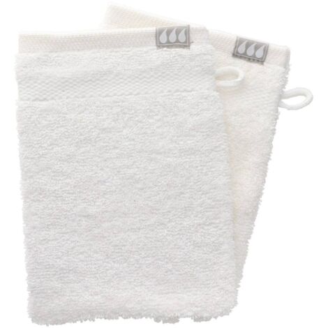 Lote de 2 franelas 15x21 cm 100% algodón - blanco - Tendance