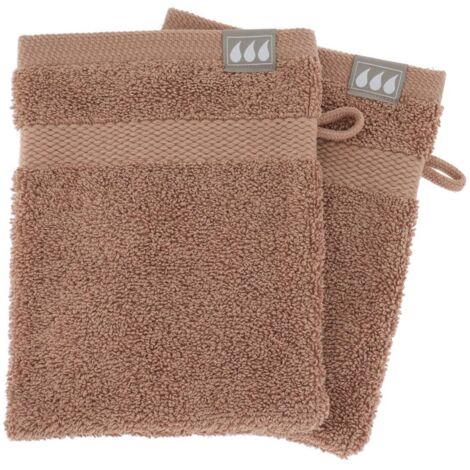 Lote de 2 franelas 15x21 cm 100% algodón - cappuccino - Tendance