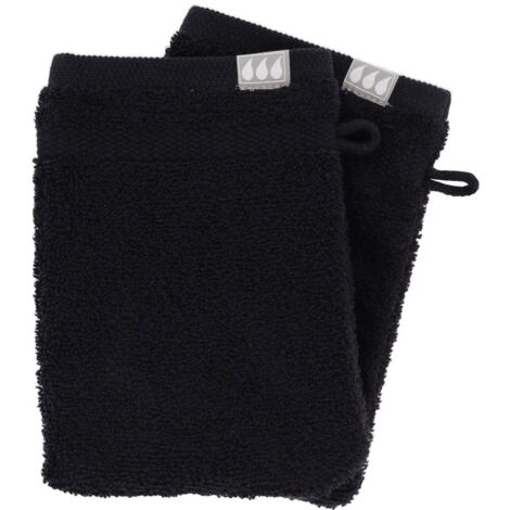 Lote de 2 franelas 15x21 cm 100% algodón - negro - Tendance