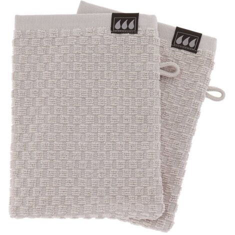 Lote de 2 franelas 15x21cm 100% algodón damero - gris - Tendance