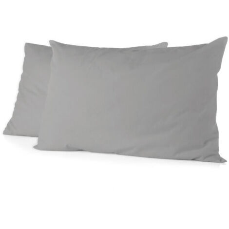 Lote de 2 fundas de almohada Home Linge Passion en microfibras grises claros 50 x 70 cm sin plancha