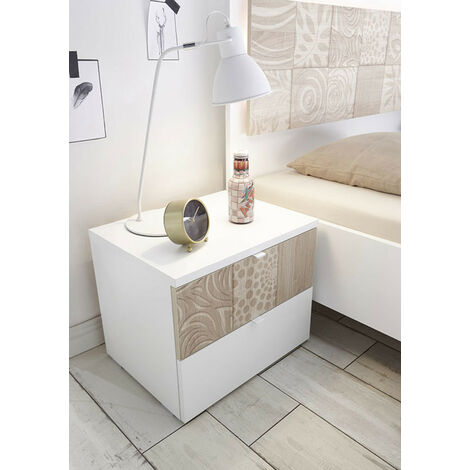 Lote de 2 mesitas de noche AVOLTE - Color: Beige