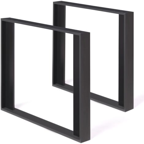 Lote de 2 patas de mesa cuadradas negras PHOENIX 75 cm