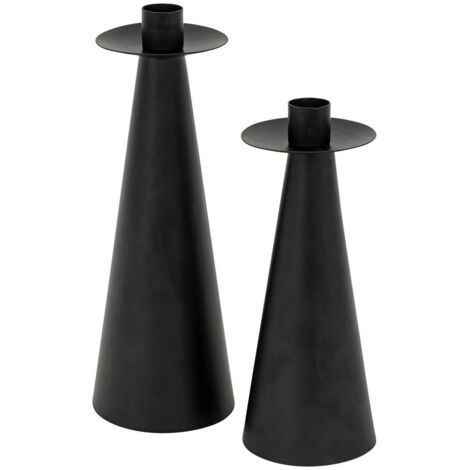 Lote de 2 portavelas otoñales de metal negro H20 24cm - Atmosphera créateur d'intérieur