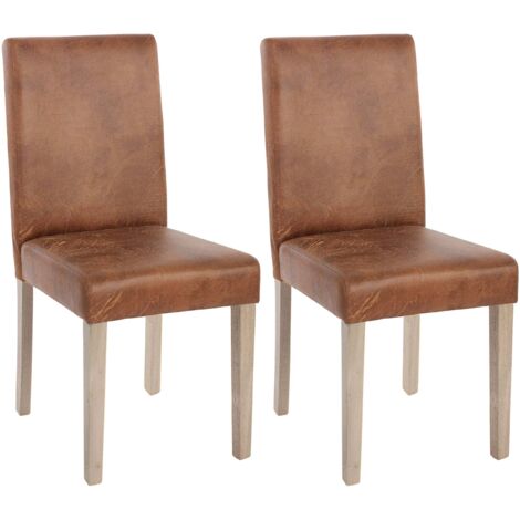 Lote de 2 sillas de comedor Littau, silla silla de cocina, textil, imitación ante, patas estructura - roble