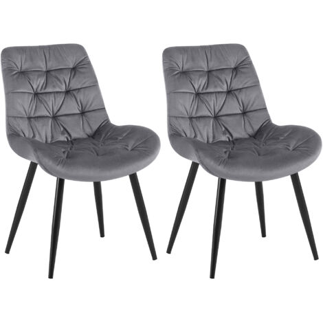 Lote de 2 sillas de comedor Rossford Gris oscuro