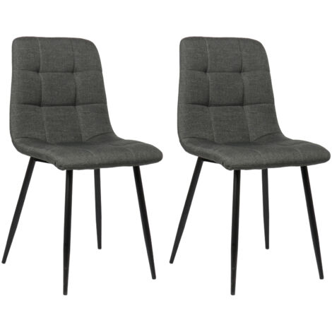 Lote de 2 sillas de comedor Tilde Gris oscuro Tela