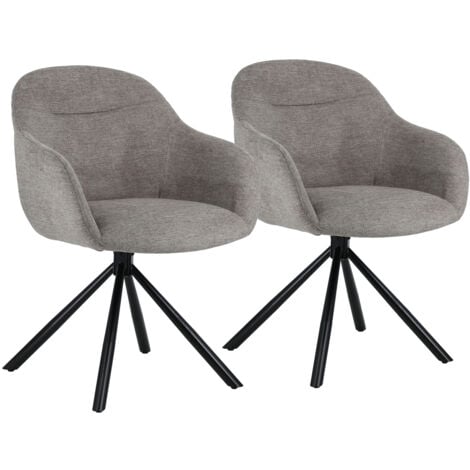 HAPPY GARDEN Lote de 2 sillas de tela gris SAFFI