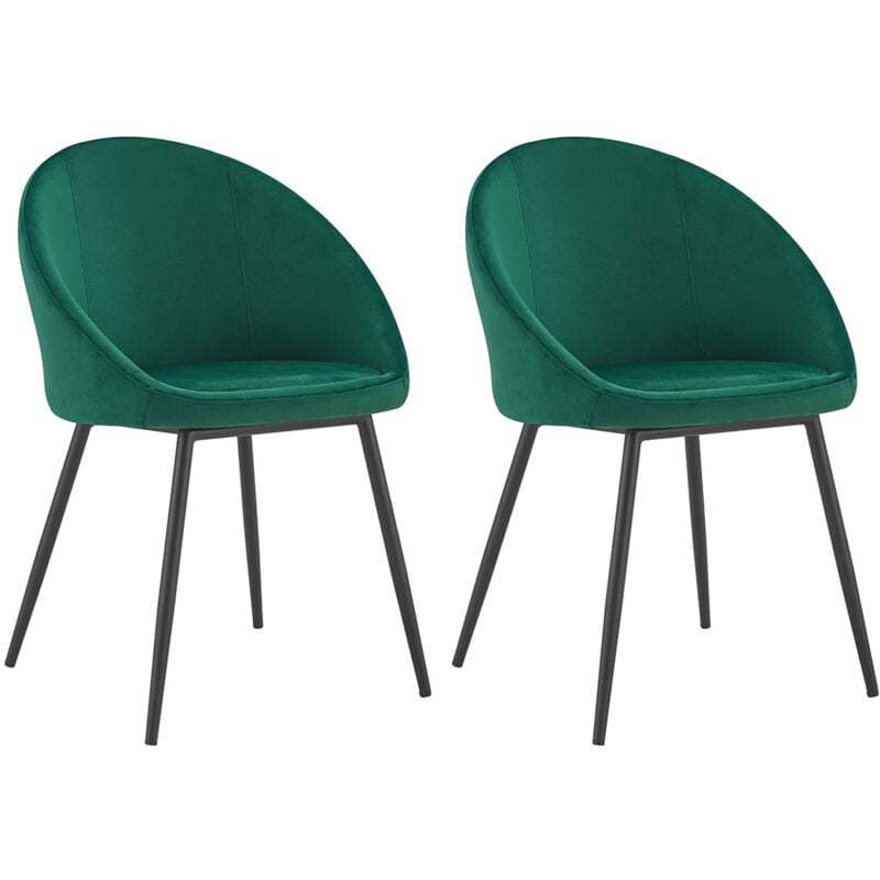 

Lote de 2 sillas vintage DIANE terciopelo verde