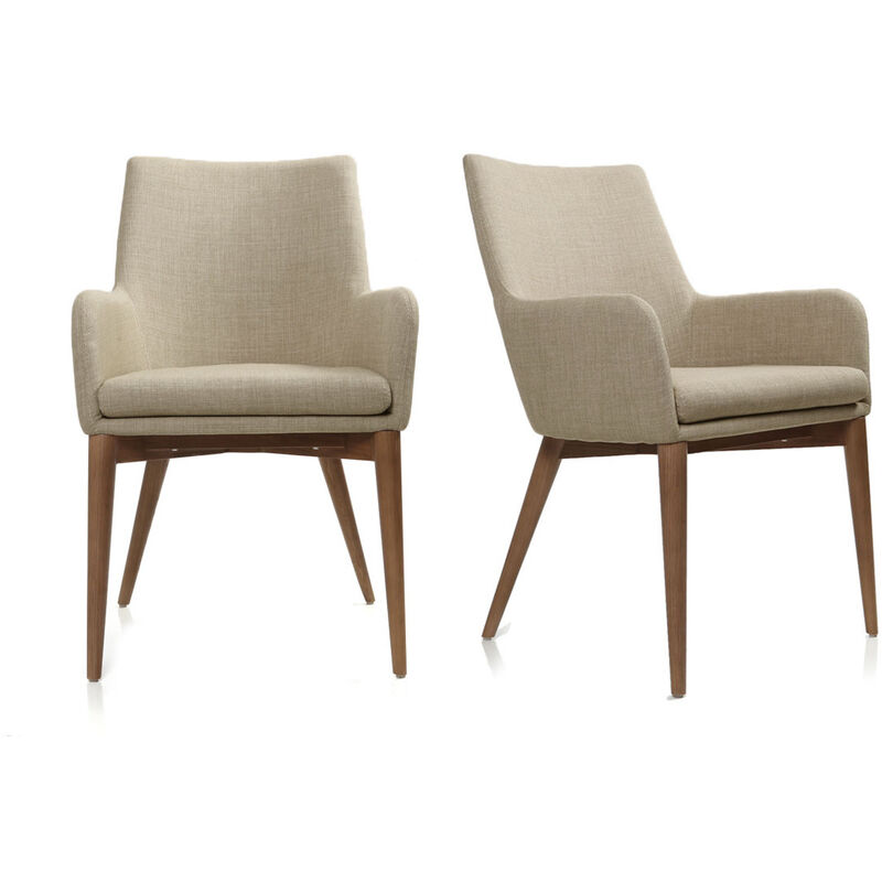 

Lote de 2 sillones de diseño en poliéster beige SHANA