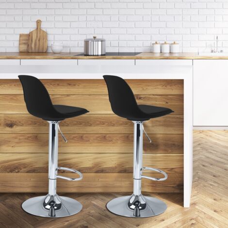 Lote de 2 taburetes de bar negros de diseño KARL