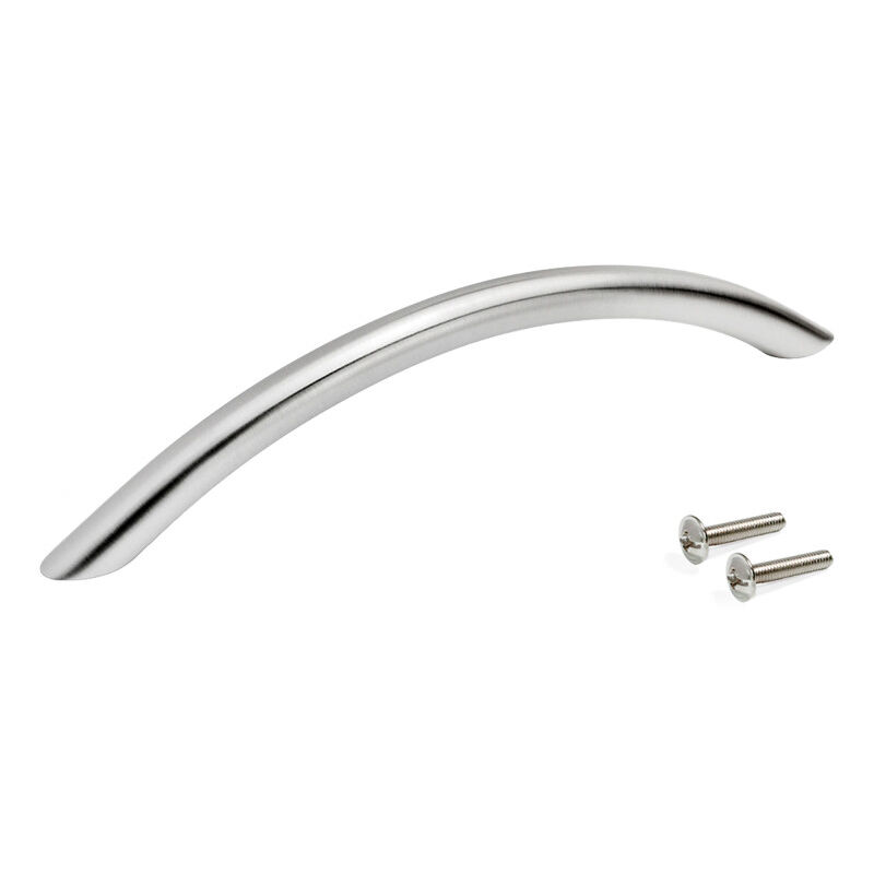 Emuca - 9164651 Lot de 25 poignées pour meubles Port, L190mm, entraxe 160mm, Acier, Nickel satiné