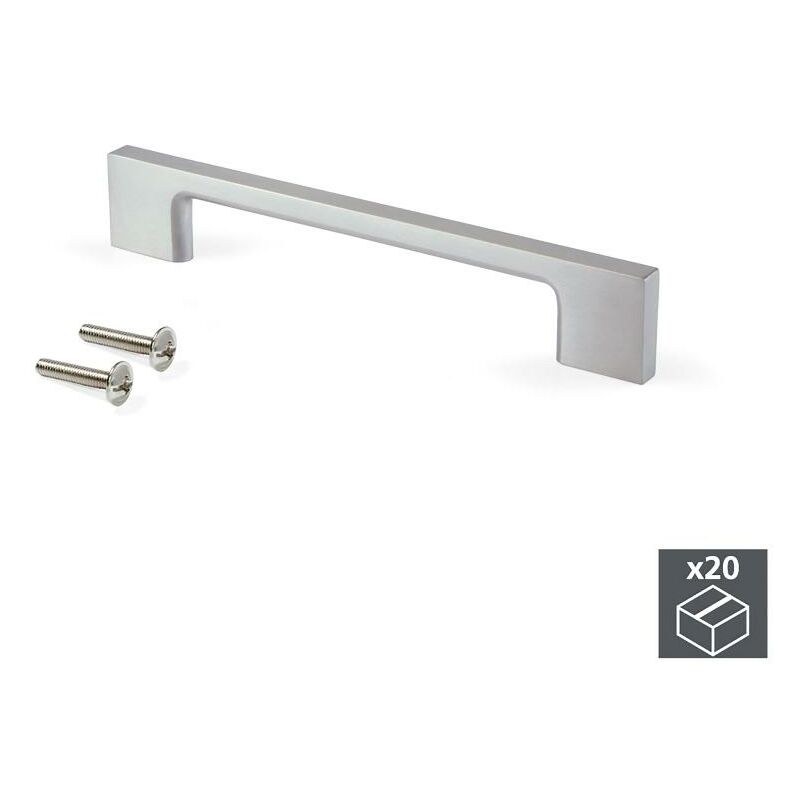 

Tiradores para mueble, intereje 160 mm, Zamak, Niquel satinado, 20 ud.