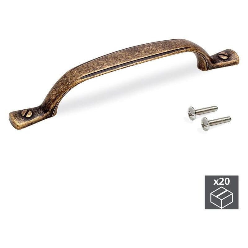 

Tiradores para mueble, intereje 96 mm, Zamak, Bronce, 20 ud.