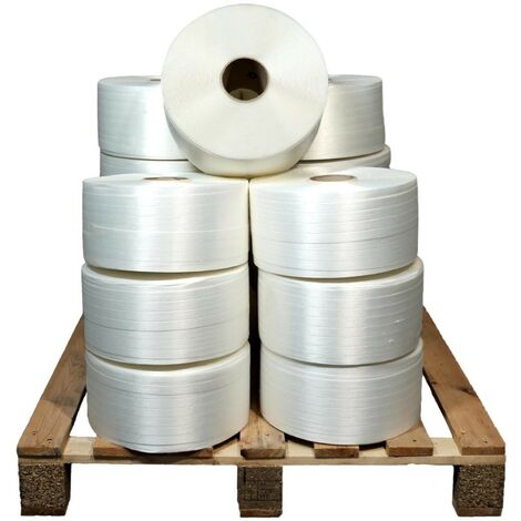 Lote de 25 Flejes hilo a hilo 16 mm x 850 m incluye 5 GRATIS - Fleje textil de alta resistencia 450kg - TECPLAST LFF3