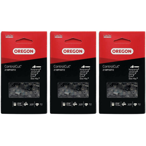 Lote de 3 cadenas OREGON 72 eslabones - Referencia: 21BPX072