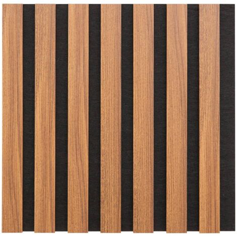 Lote de 3 paneles decorativos Colva efecto nogal, fondo negro 30x30cm - Atmosphera créateur d'intérieur