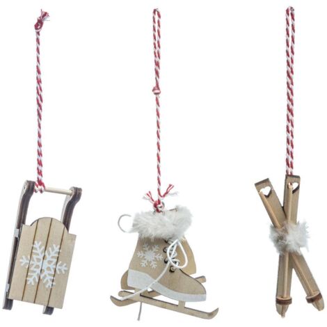 Lote de 3 prendas y accesorios de Navidad en madera roja - Feeric lights & christmas