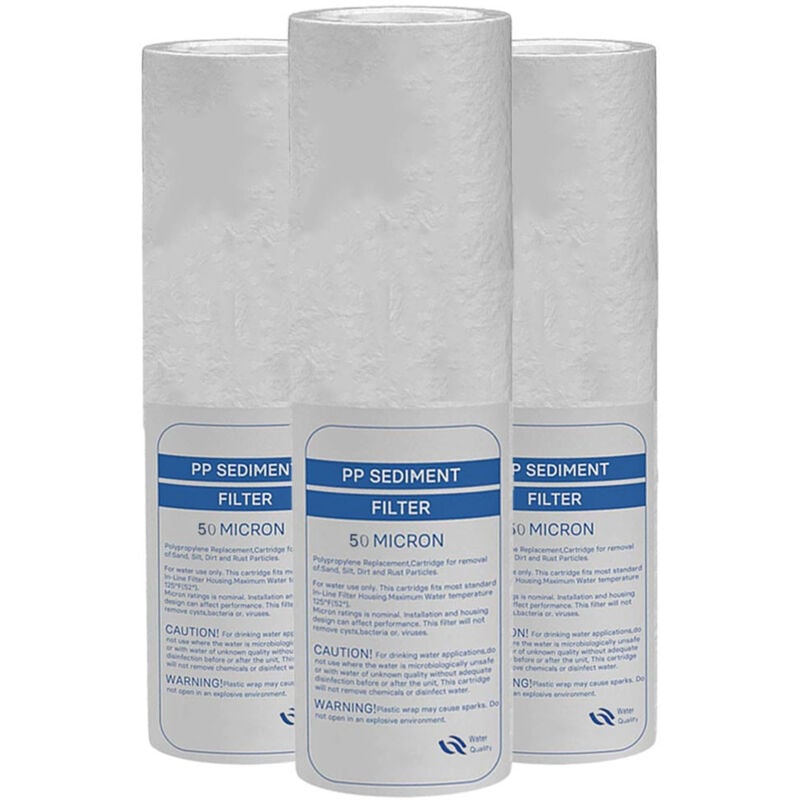 

Lote de 3 recargas anti-sedimento 50 micras para puerta de filtro 9-3/4 - 10 pulgadas