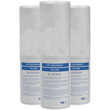 Lote de 3 recargas anti-sedimento 50 micras para puerta de filtro 9-3/4 - 10 pulgadas