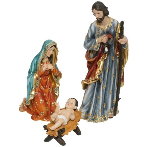 FÉÉRIC LIGHTS AND CHRISTMAS Lote de 3 santones Jesús María José H.60cm - Feeric lights & christmas