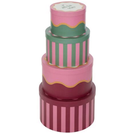 Lote de 4 cajas Cherie rojas 25x15cm - Atmosphera créateur d'intérieur