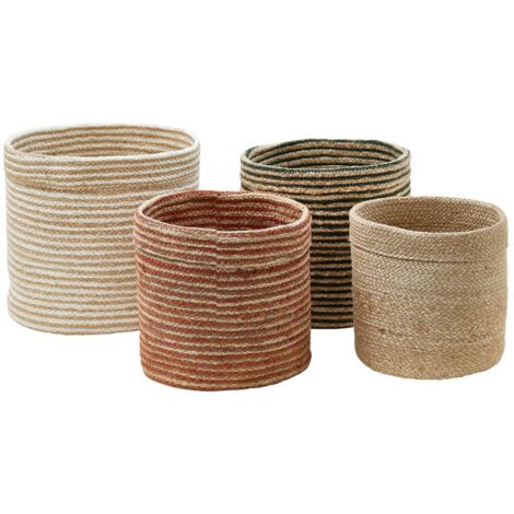 Lote de 4 cestas de yute surtidas Tito - Atmosphera créateur d'intérieur