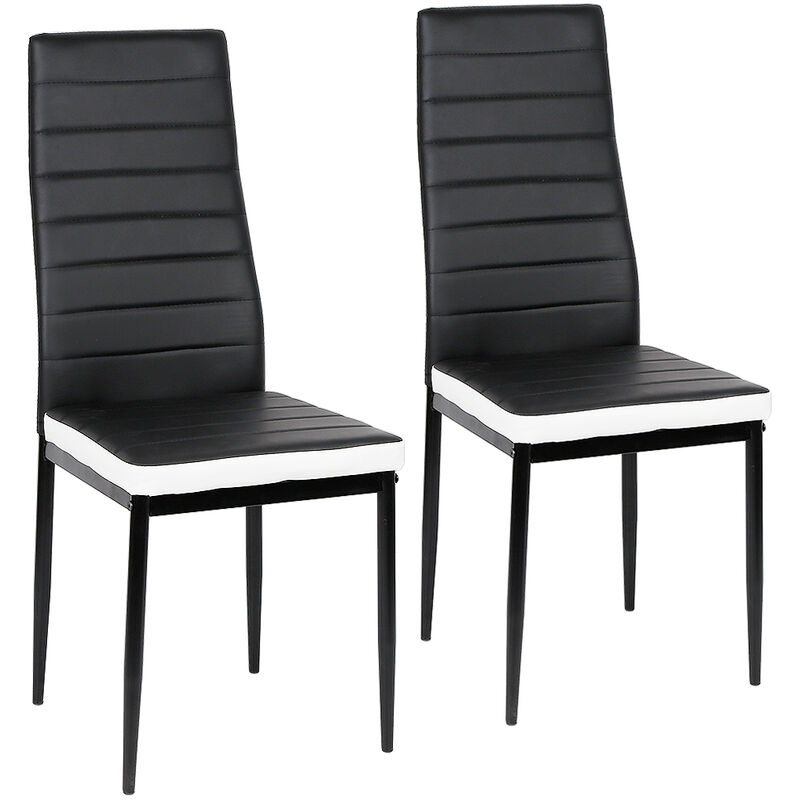 

Silla de comedor 2 piezas cuero artificial Negro y Blanco