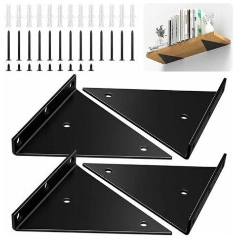 Lote de 4 soportes d'étagère flottante de 10 cm (4 pouces), soportes triangulares invisibles para étagères flotantes, ganancia de lugar