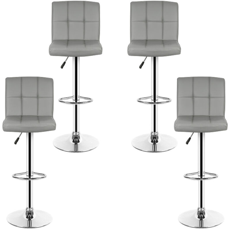 

Bathrins - lote de 4 taburetes de bar, silla de bar, barra de cocina, gris claro