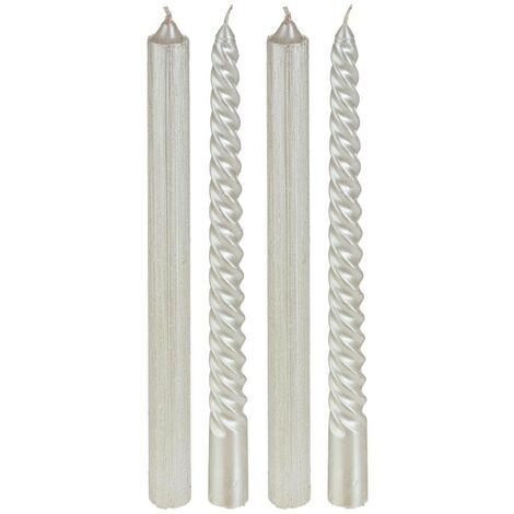 Lote de 4 velas luminosas o twist stick 48 gr blanco - Feeric lights & christmas