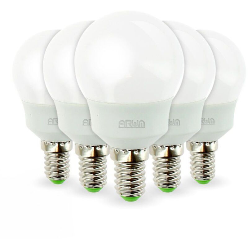 

Lote de 5 bombillas LED E14 5.5W P45 | Temperatura de color: 4000K blanco neutro