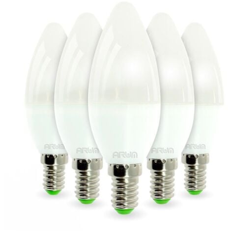 Lote de 5 bombillas LED E14 6W Rendering 40W 420LM  Temperatura de color: 4000K blanco neutro