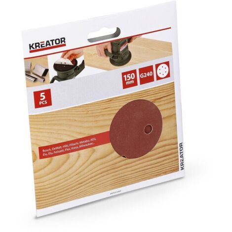 Lote de 5 discos de agarre automático - Grano 240 - ø 150 mm - Kreator