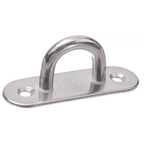Lote de 5) Pivote sobre placa rectangular estampada y soldada - Inox A2 Ø6 mm
