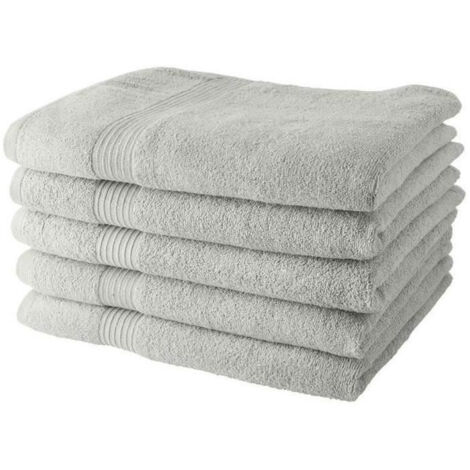 Lote de 5 Toallas de Baño TODAY 70x130 cm 100% Algodón - Tiza