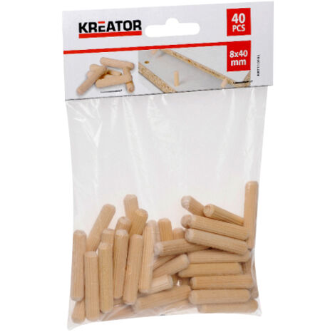 Lote de 50 alfileres de madera Ø 6x30mm Kreator