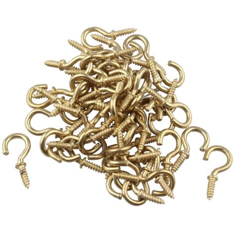 Lote de 50 pernos de ojo dorados de 1/2 pulgada – Mini ganchos de anillo para bricolaje