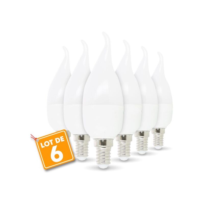 Lote de 6 bombillas LED E14 Flame 5.5W eq 40W | Temperatura de color: 4000K blanco neutro