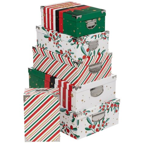 Lote de 6 cajas rectangulares impresas Atelier des lutins - Feeric lights & christmas