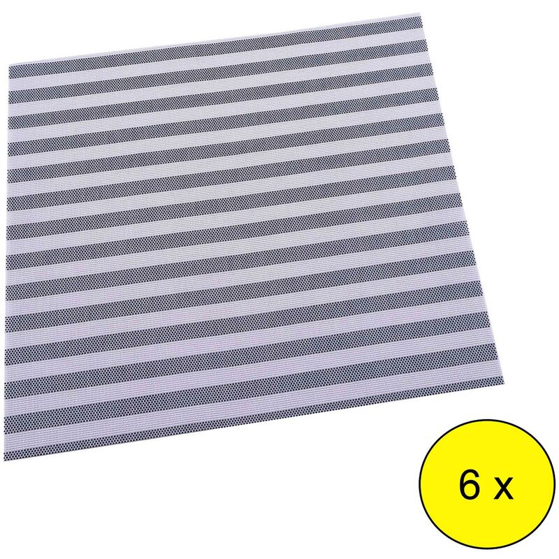 

LOTE DE 6 MANTELES INDIVIDUALES COLOR AZUL A RAYAS FABRICADOS EN POLIESTER 30X45 cm