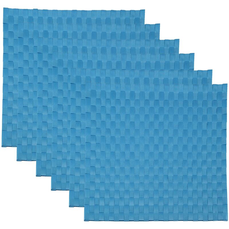 

LOTE DE 6 MANTELES INDIVIDUALES COLOR AZUL FABRICADOS EN POLIESTER 30X45 cm