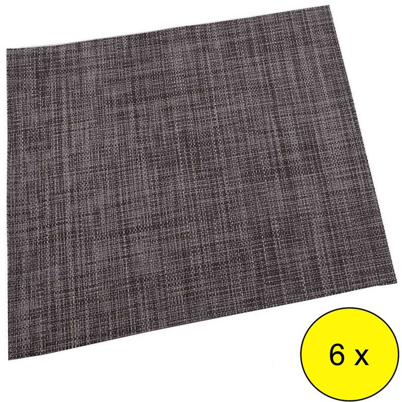 

LOTE DE 6 MANTELES INDIVIDUALES GRIS OSCURO FABRICADOS EN POLIESTER 30X45 cm