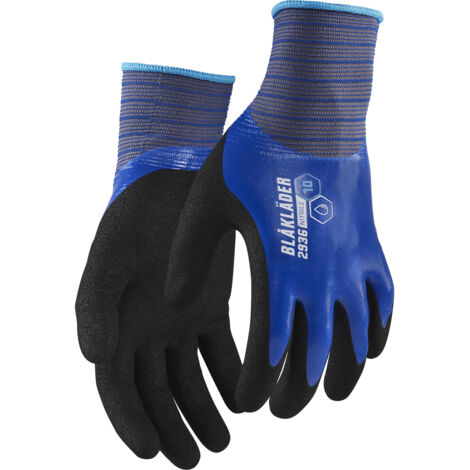 Lote de 6 pares - Guantes de trabajo de nitrilo impermeables 2936 - Azul real 10