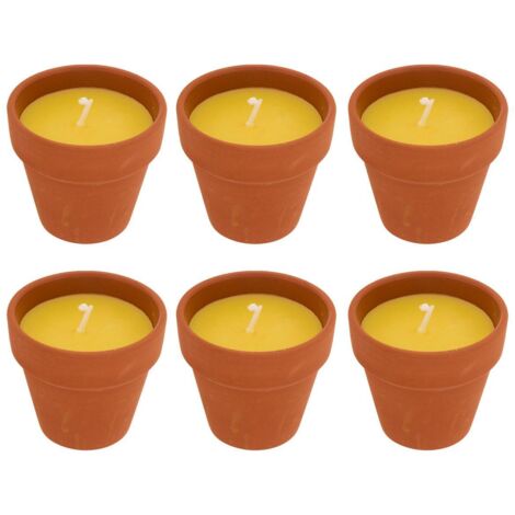 Lote de 6 velas aromáticas de citronela Terry de 39 g en tarro de barro - Atmosphera créateur d'intérieur