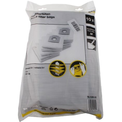 Lote de bolsas filtrantes de no tejido, x10 KARCHER 6.904-335.0 para T 7/1