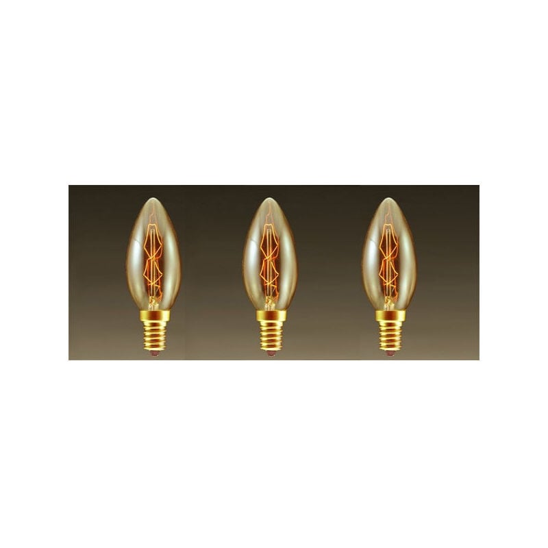 

Greensensation - Lote de bombilla incandescente bulbos vintage 3 Edison E14 C35