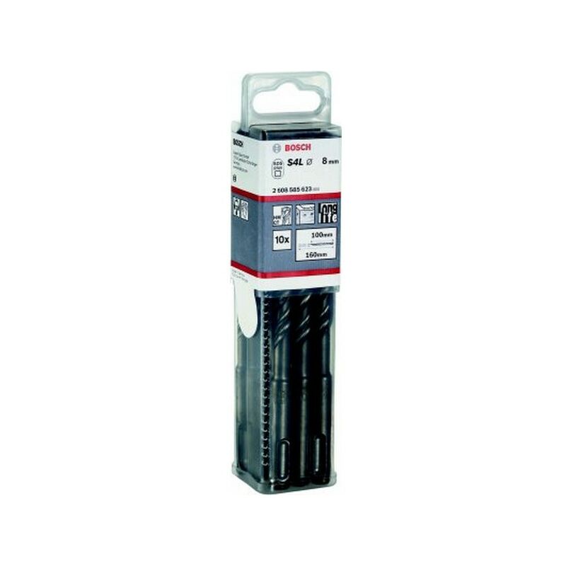 

Bosch - Lote de brocas martillo SDS-plus-5, caja grande formato para artesanos, Ø : 8 mm, Largo hélice 150 mm, Largo total 210 mm